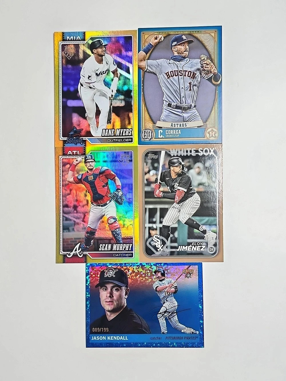 Numbered Baseball Cards ~ 5 Card Lot